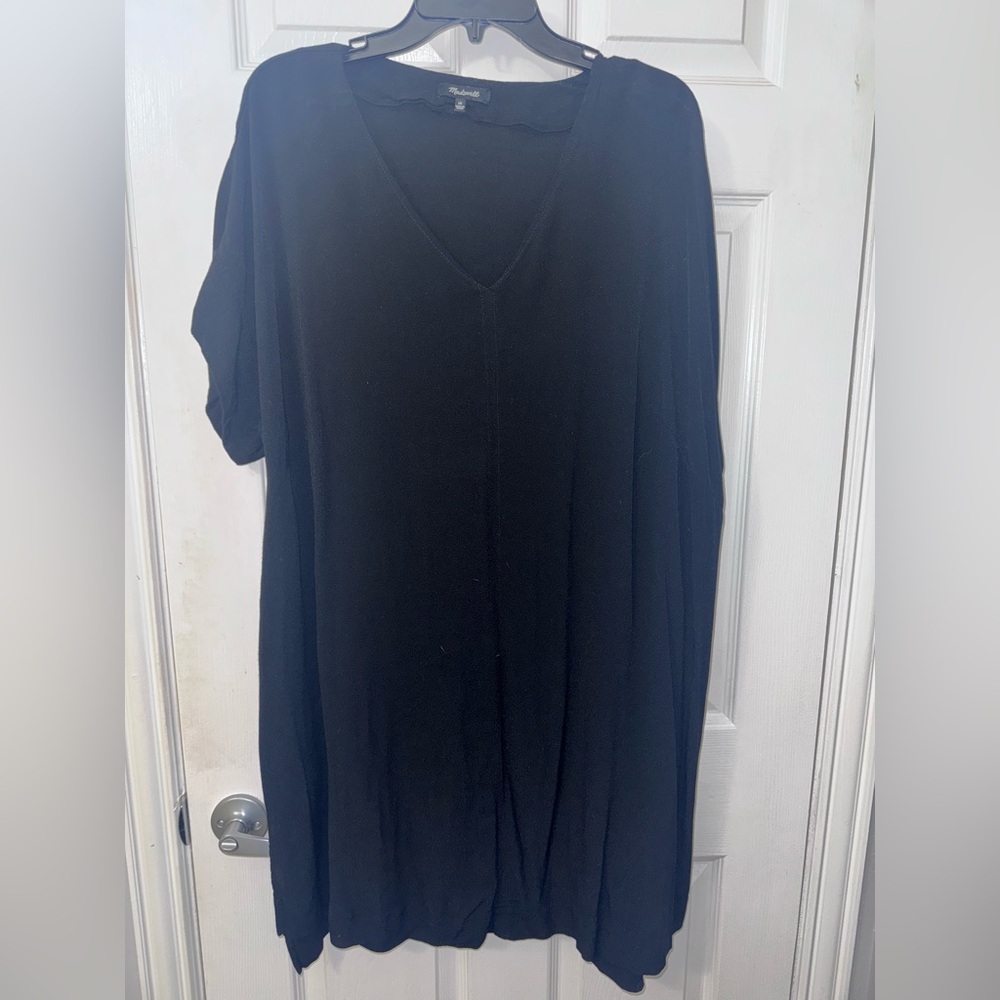 Madewell Black V-Neck Short Sleeve Dress